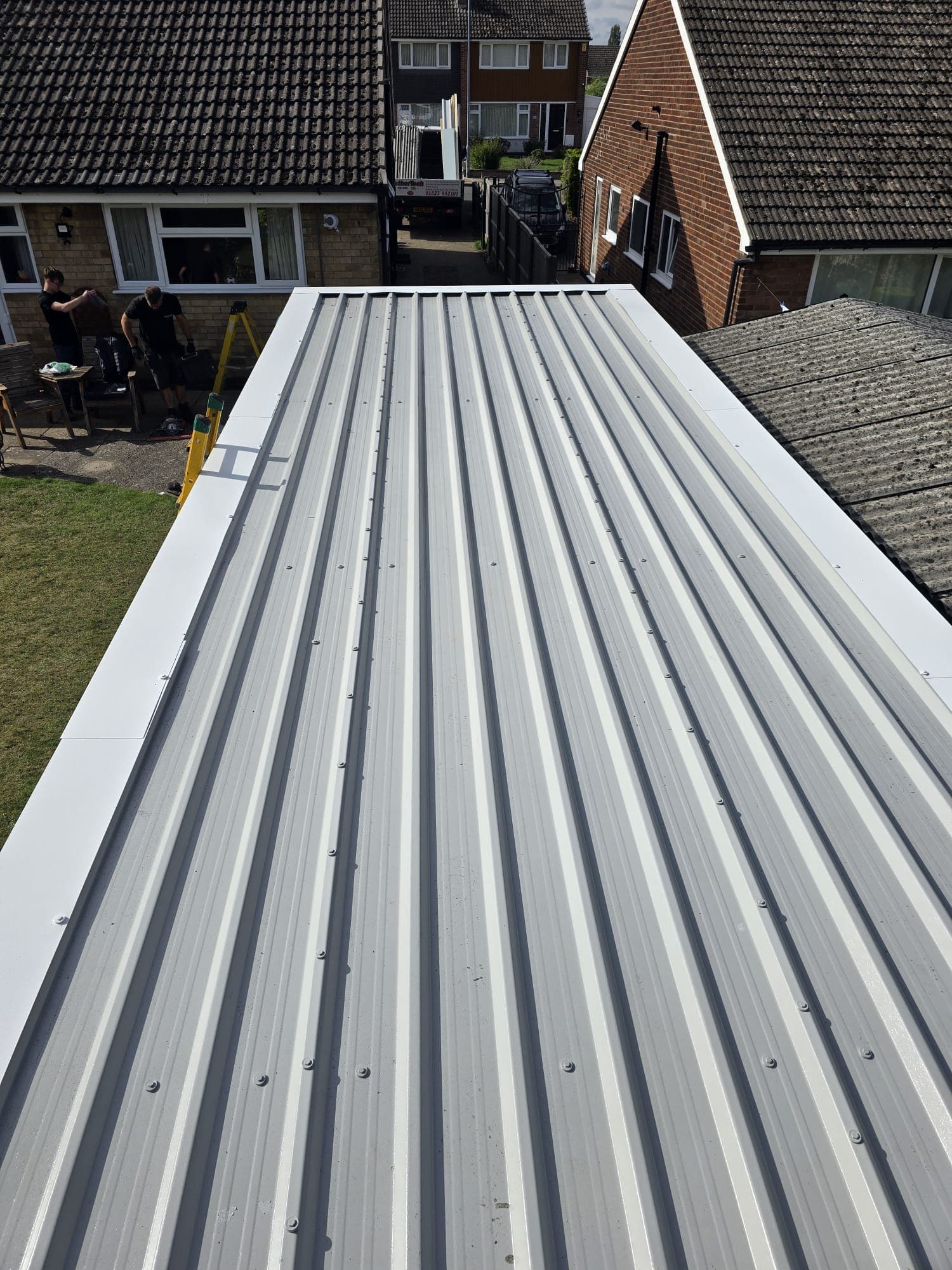 Box-profile metal sheet roof installation